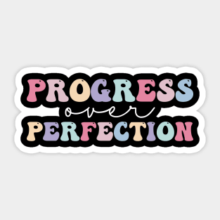 Progress Over Perfection Retro Motivational Sticker